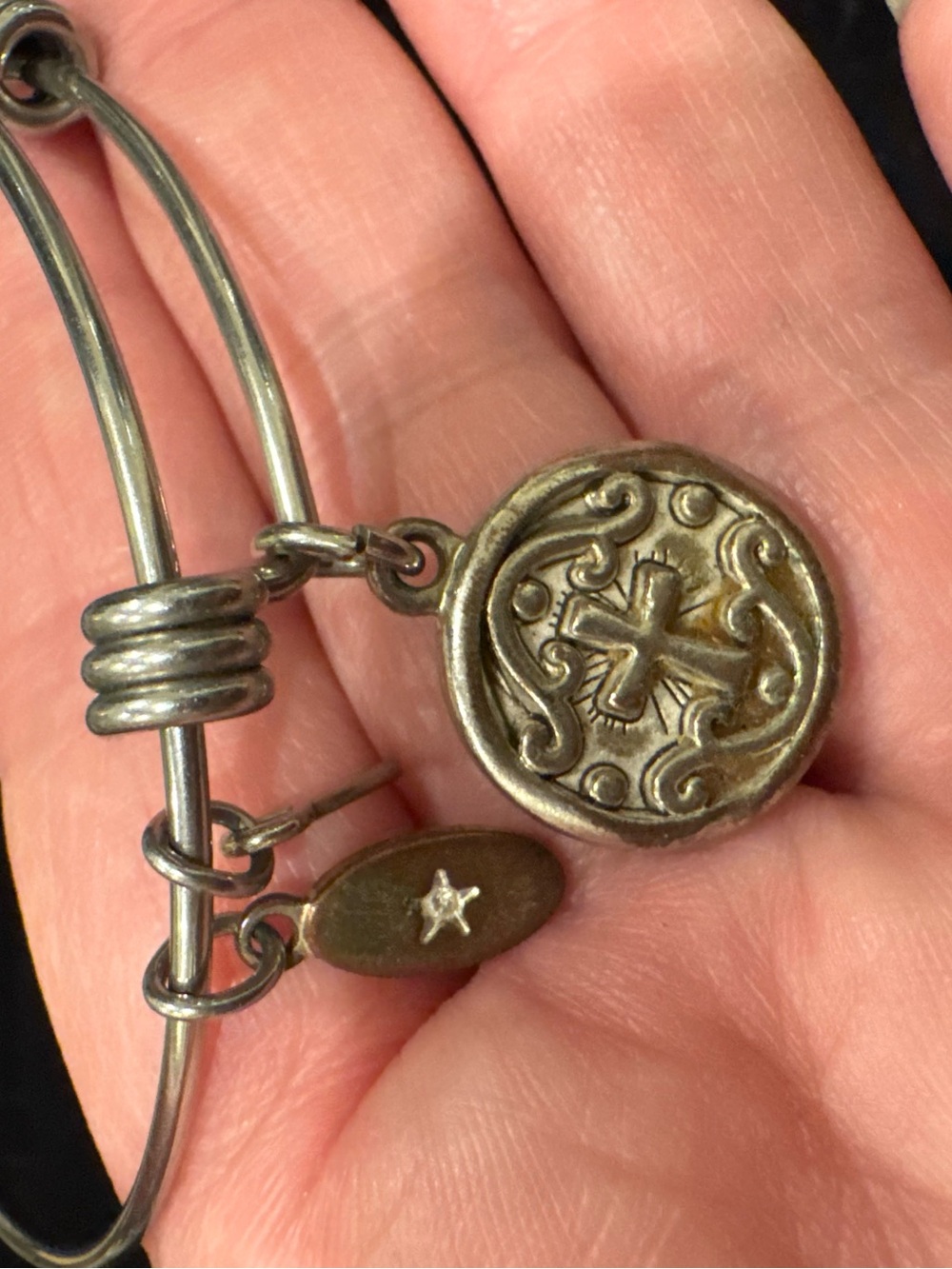 Unwritten Faith Cross Charm Expandable Bangle Bracelet Inspirational Religious